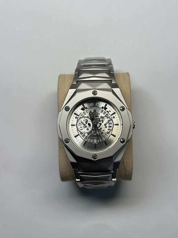HUBLOT GENEVE MASTER LOCK-DATE ADJUST SKELETON WATCH